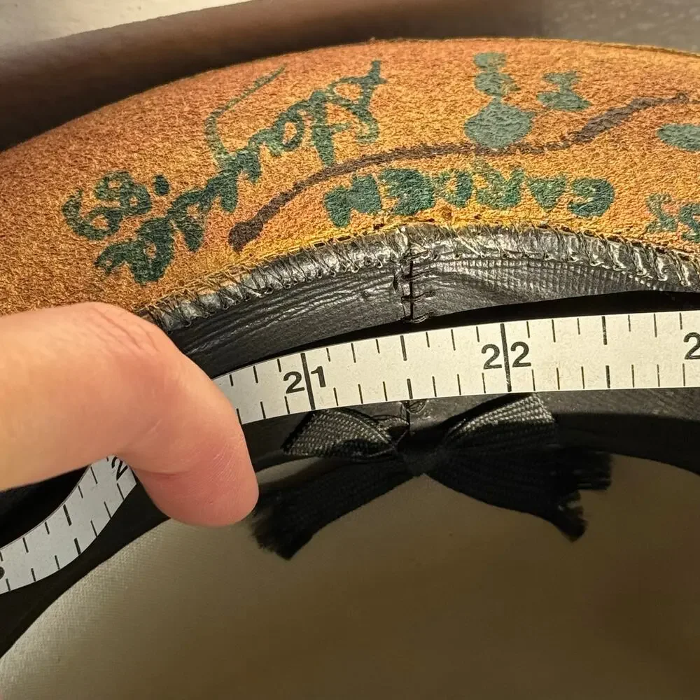 Rare OOAK Hand Painted Dorfman Pacific Bowler Hat Coachella Folk Art Boho Unisex